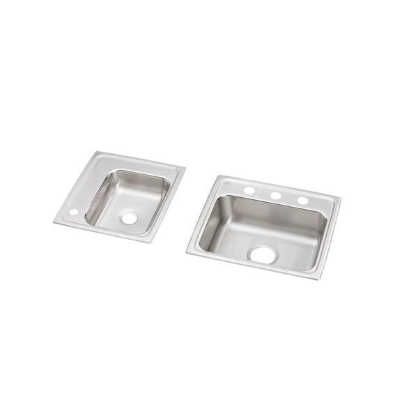Lustertone Stainless Steel 34 X 17 X 5-1/2 Double Bowl Top Mount Classroom Ada Sink